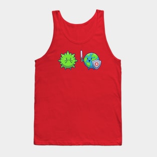 World Fighting Corona Virus Cartoon (2) Tank Top